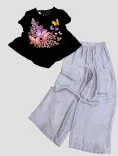 Set Áo đen + quần tím nhạt