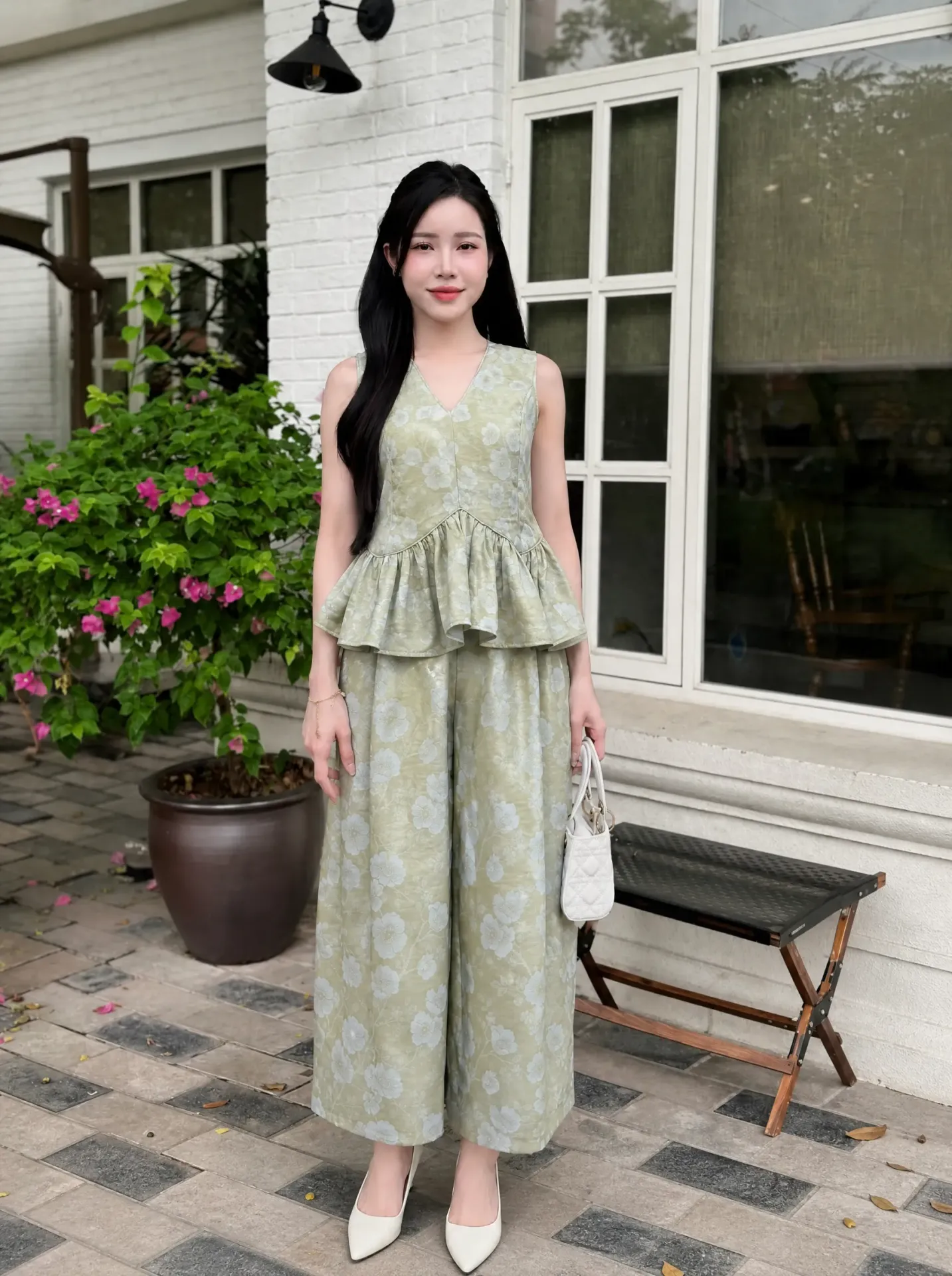 Set Áo + Quần Xanh sage