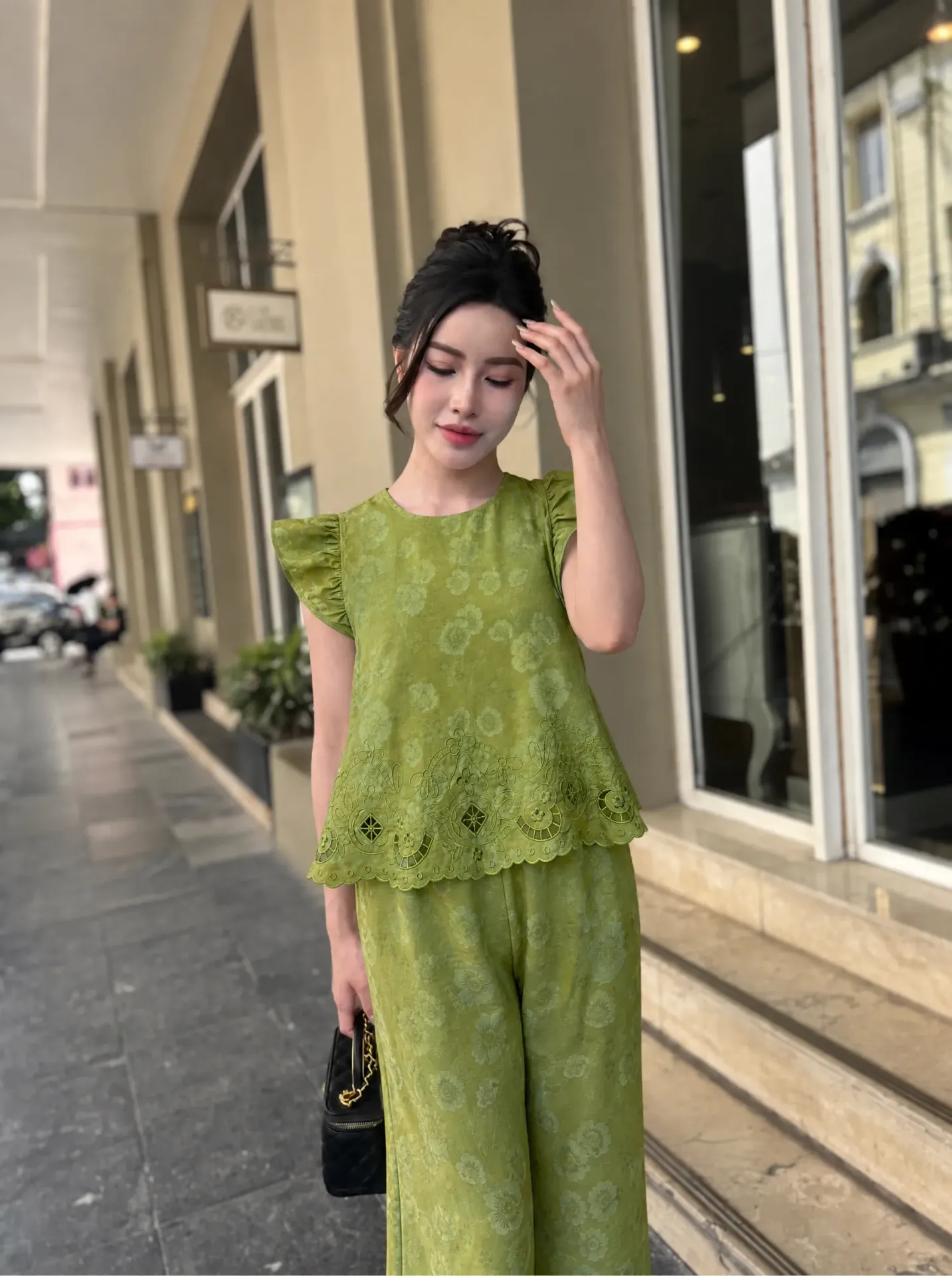 Set Áo + Quần Xanh rêu